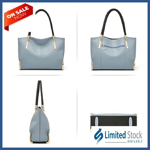 Large Leather Tote Bag with Multiple Compartments for Work & Daily Use - Picture 5 of 8